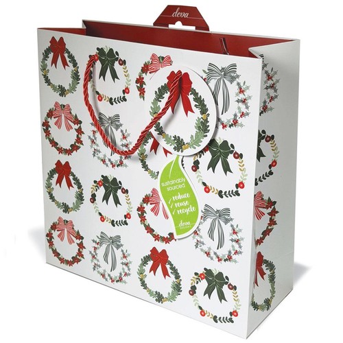 Christmas Wreaths Medium Christmas Gift Bag