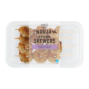 Grill 4 King Prawn Skewers with Nduja Marinade