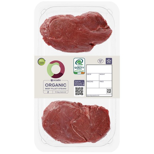 Ocado Organic 2 Beef Fillet Steaks
