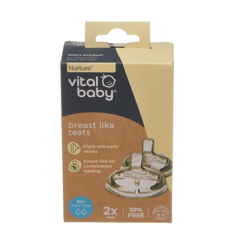 Vital Baby Nurture Breast Like Teats Medium Flow