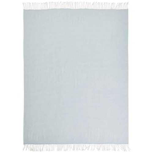 M&S Herringbone Throw, Light Blue