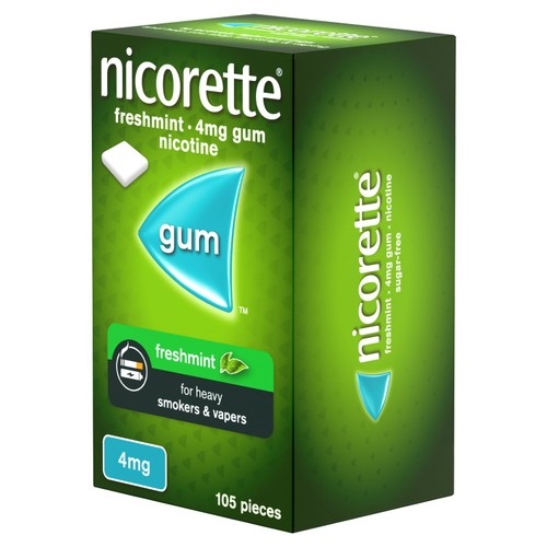 Nicorette Fresh Mint Chewing Gum, 4 mg, 105 Pieces (Stop Smoking Aid)