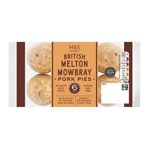 M&S 6 Mini Melton Mowbray Pork Pies