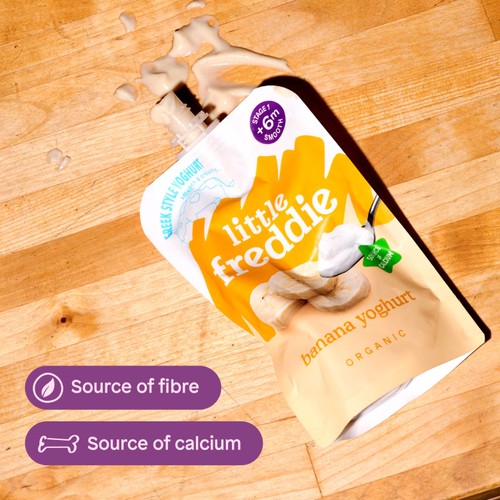 Little Freddie Organic Banana Greek Style Yoghurt Baby Food Pouch 6+ M