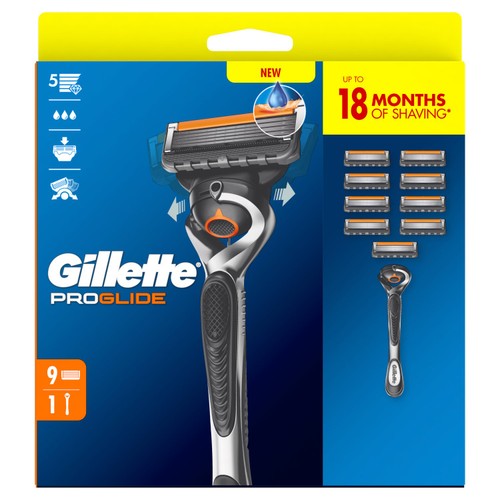Gillette ProGlide Manual Razor + 9 Razor Blades Pack