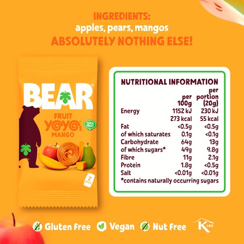 BEAR Fruit Yoyos Mango Multipack