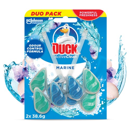 Duck Active Clean Toilet Rim Block Marine Duo Pack