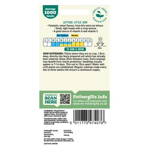 Mr Fothergills Seeds Lettuce Little Gem
