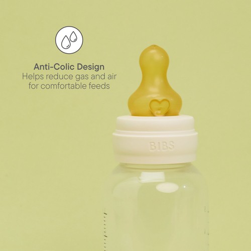 BIBS Natural Rubber Latex Slow Flow Bottle Teat 0m+