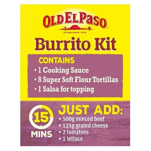 Old El Paso Mexican Beans & Beef Chili Mild Burrito Kit