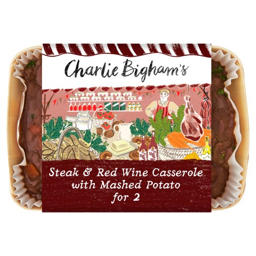 Charlie Bighams Steak & Red Wine Casserole For 2