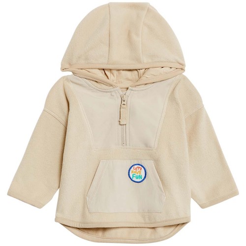M&S Cotton Hooded Fleece Outfit, 0-3 Months, Beige