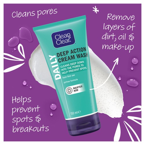 Clean & Clear Deep Action Oil Free Cream Face Wash
