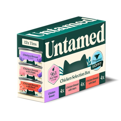 Untamed Chicken Selection Box in Gravy Cat Food