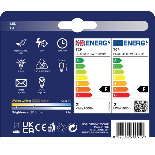 TCP LED G4 15W Light Bulbs
