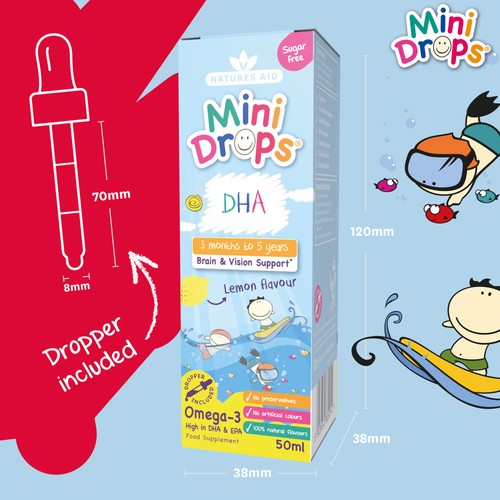 Natures Aid Mini Drops DHA Omega-3 for Infants & Children