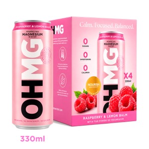 OHMG Raspberry & Lemon Sparkling Magnesium Water4x330ml
