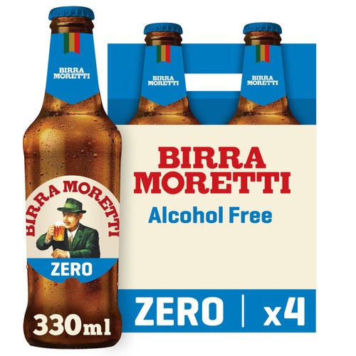 Birra Moretti Zero Alcohol Free Beer Bottles
