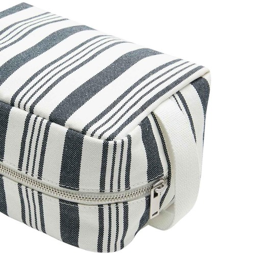 M&S Mens Canvas Striped Washbag, 'One Size, Navy Mix