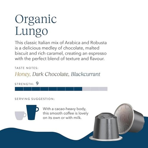 CRU Kafe Organic Fairtrade Lungo Pods 20s