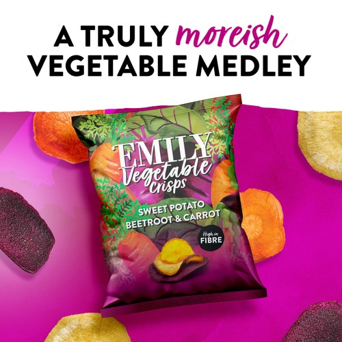 EMILY Veg Crisps Rainbow Roots Sweet Potato, Carrot & Beetroot 