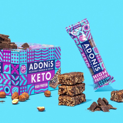 ADONiS Hazelnut Crunch Keto Protein Bar - Box