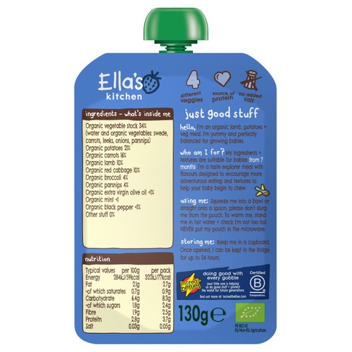 Ella's Kitchen Lamb Roast Baby Food Pouch 7+ Months