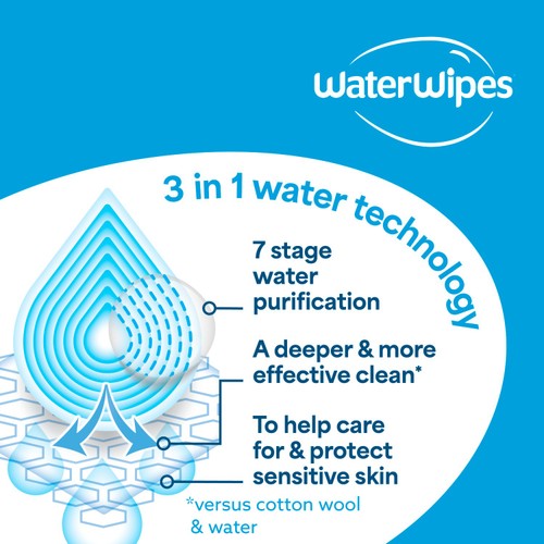 WaterWipes Baby Wipes Sensitive Newborn Plastic Free Wipes 60 Wipes