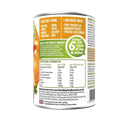 Free & Easy Organic Free From Lentil & Vegetable Country Pie Filling