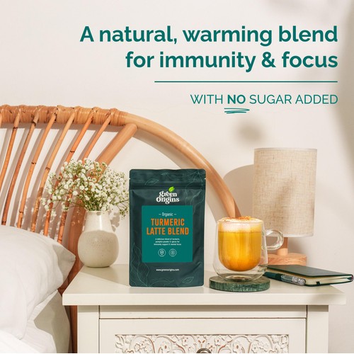 Green Origins Organic Super Turmeric Latte Blend with Ginger & Cinnamon