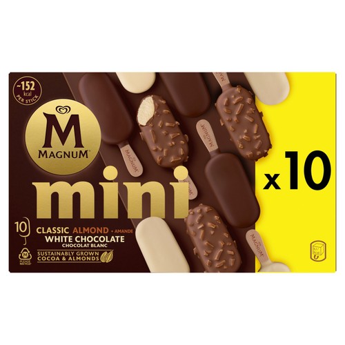 Magnum Mini Classic, Almond & White Chocolate Ice Cream Sticks 10x55ml
