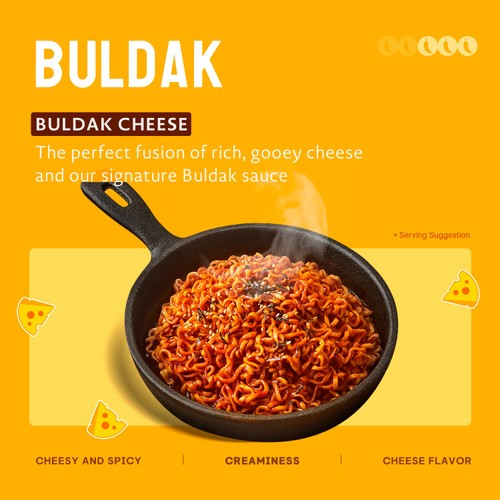 Buldak Hot Chicken Ramen Cheese Flavour Instant Noodles Multipack