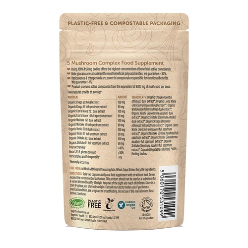 Together Health Mushroom 5 Lions Mane, Chaga & Reishi