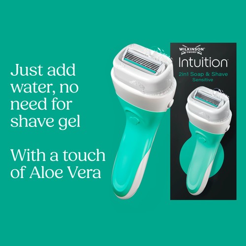 NEW Schick Intuition Naturals Aloe Sensitive Care 1 Razor Handle 5 Cartridges