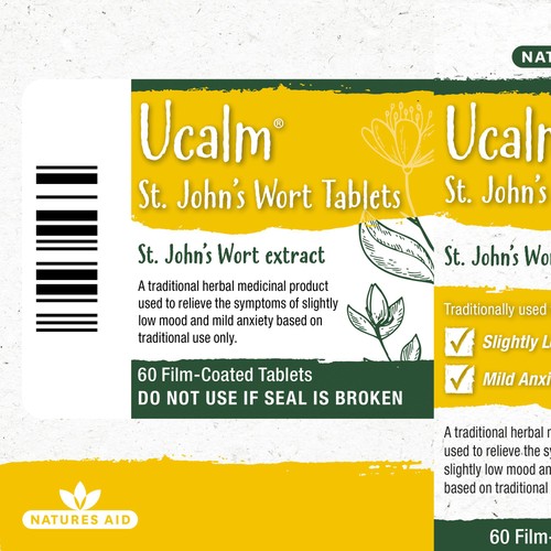 Natures Aid Ucalm 300mg T St John's Wort Extract Tablets 