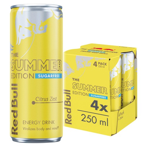 Red Bull Energy Drink Sugar Free Summer Edition Citrus Zest
