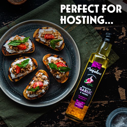 Napolina Roasted Garlic and Herbs Flavoured Olive Oil 250ml