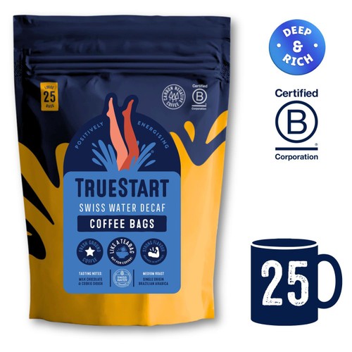 TrueStart Swiss Water Decaf Loose Coffee Bags x25