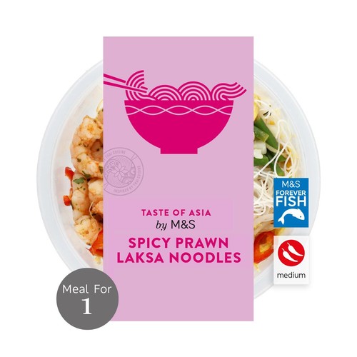 M&S Spicy Prawn Laksa Noodles Bowl - Taste of Asia
