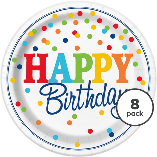Polka Dot 23cm Birthday Party Plates