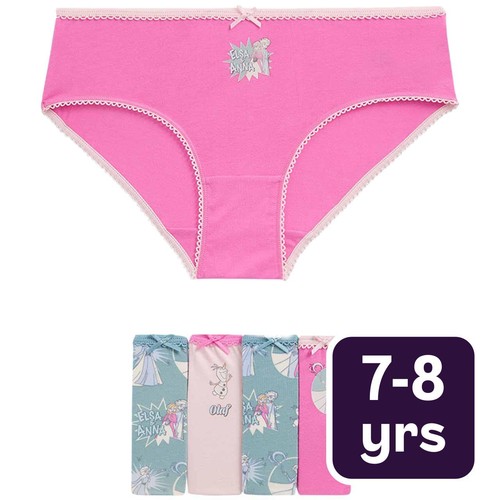 M&S Girls Disney Frozen Knickers, 7-8 Years, Multi