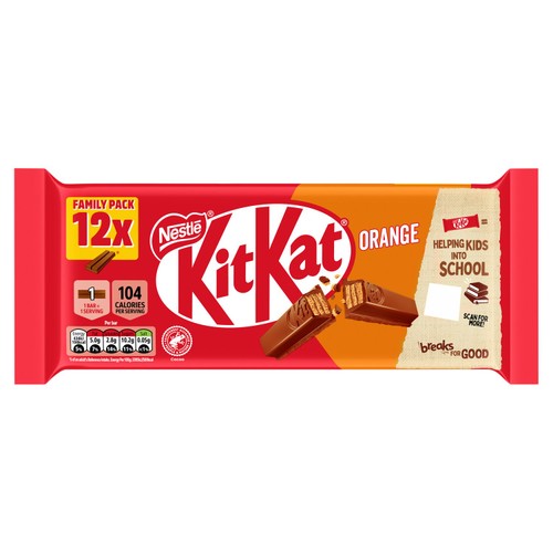 KitKat 2 Finger Orange Chocolate Biscuit Bar, Multipack