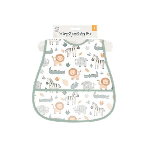 123 Baby Wipe Clean Baby Bib Animals