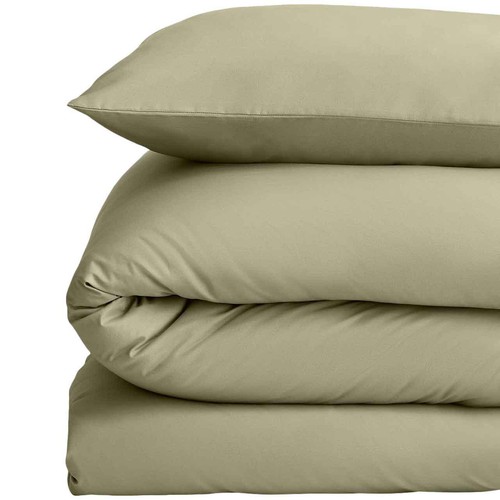 M&S Cotton Rich Bedding Set, King size, Green