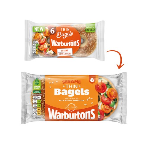 Warburtons Sesame Thin Bagels