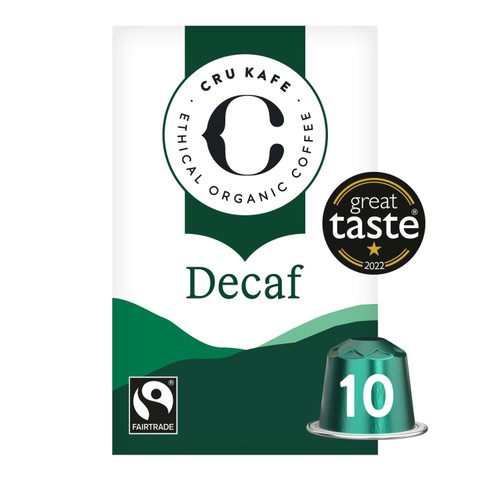 CRU Kafe Organic Fairtrade Decaf Pods 10s