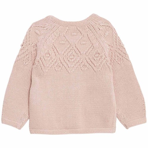 M&S Girls, Collection Pure Cotton Patterned Cardigan, 2-3 Years, Pink