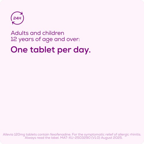 Allevia Hayfever Allergy Relief Tablets Fexofenadine