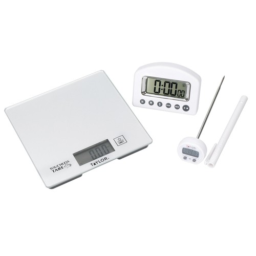 Taylor Pro Silver Kitchen Weighing and Measuring Set