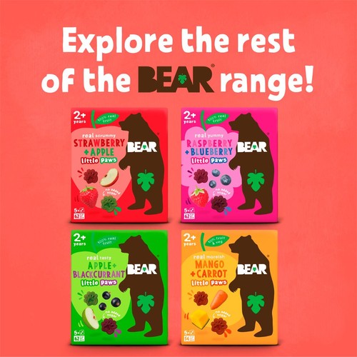 BEAR Paws Fruit Shapes Strawberry & Apple 2+ years Multipack